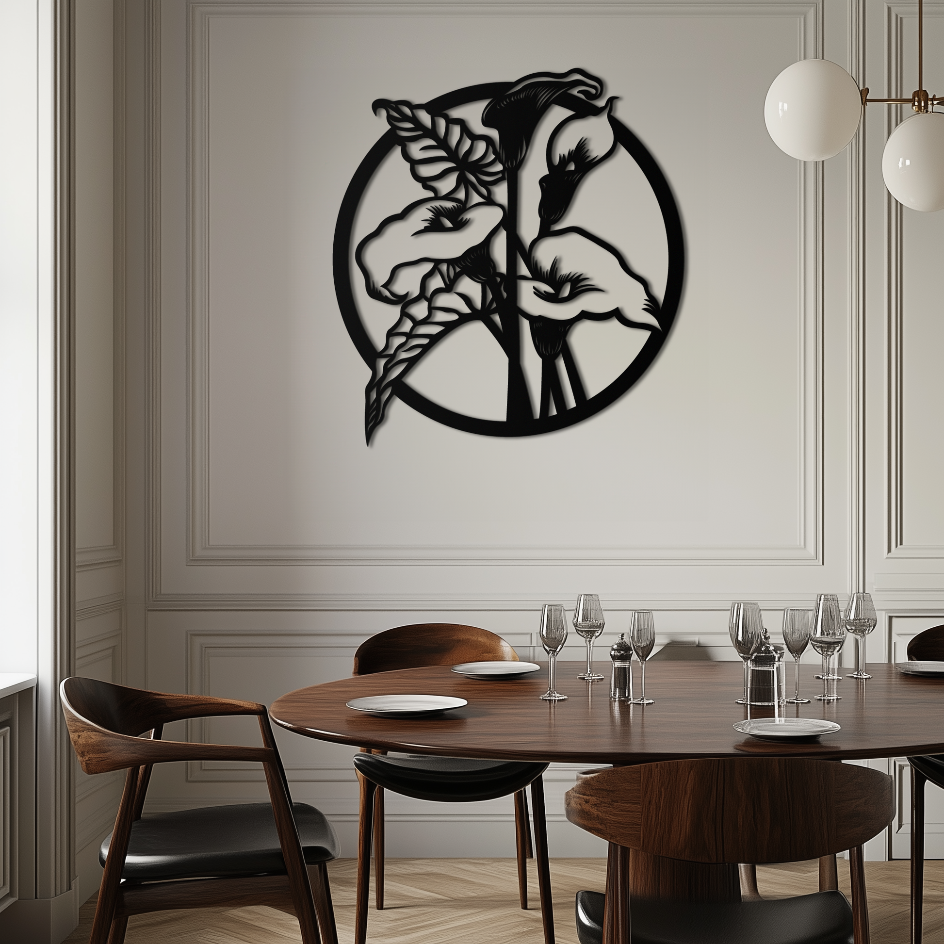 Floral Elegance Metal Wall Art - Modern Circular Flower Decor- KAF177 - Tampa Home & Garden Store