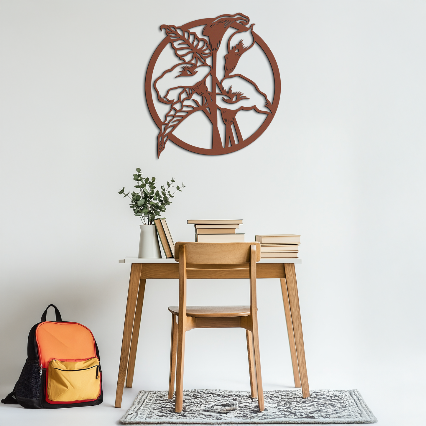 Floral Elegance Metal Wall Art - Modern Circular Flower Decor- KAF177 - Tampa Home & Garden Store