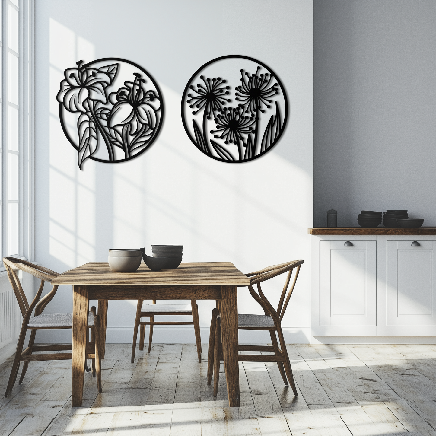 Floral Harmony Metal Wall Art – Elegant Botanical Steel Decor - KAF152 - Tampa Home & Garden Store