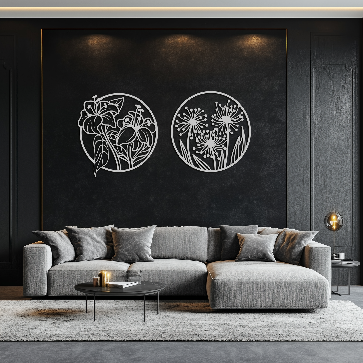 Floral Harmony Metal Wall Art – Elegant Botanical Steel Decor - KAF152 - Tampa Home & Garden Store