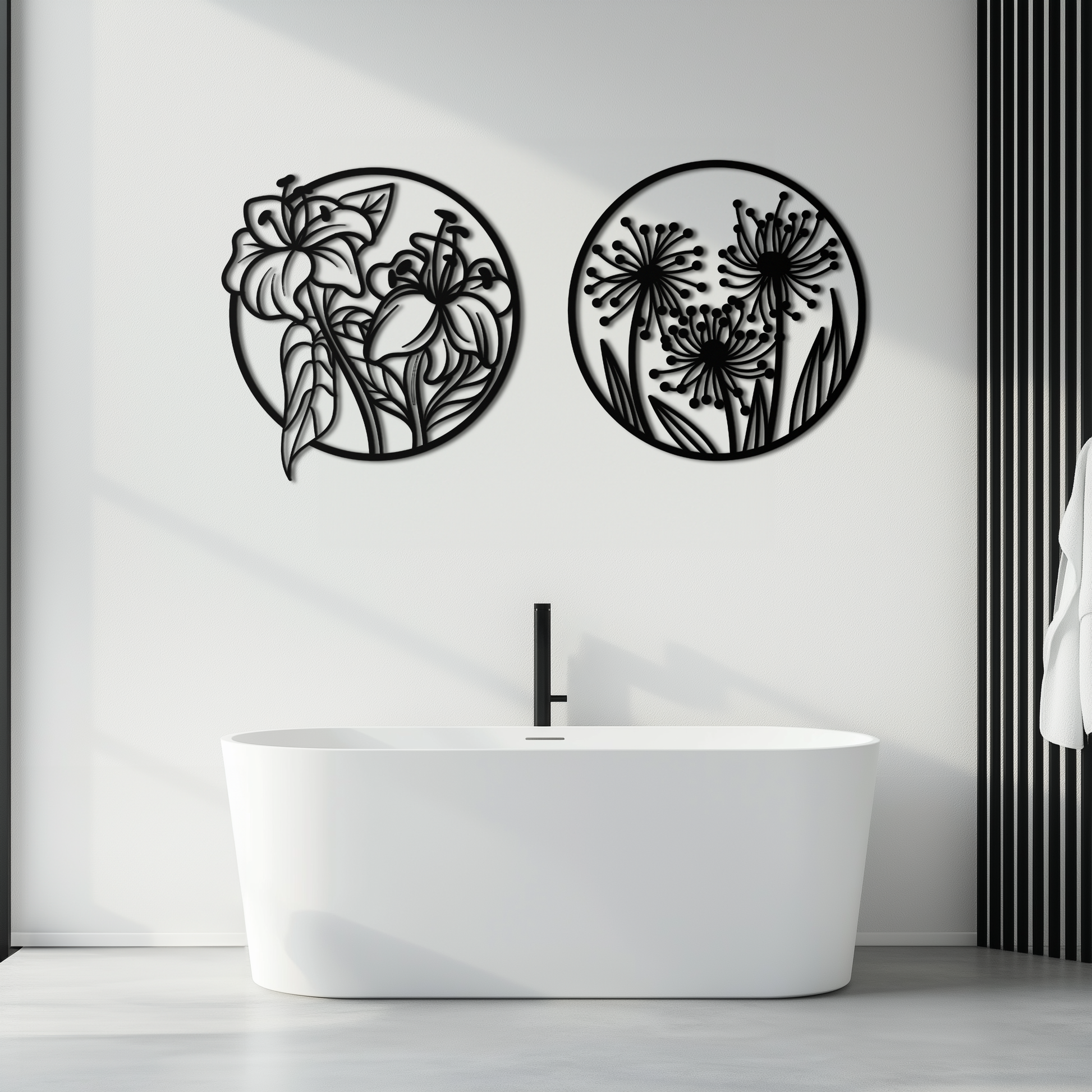 Floral Harmony Metal Wall Art – Elegant Botanical Steel Decor - KAF152 - Tampa Home & Garden Store