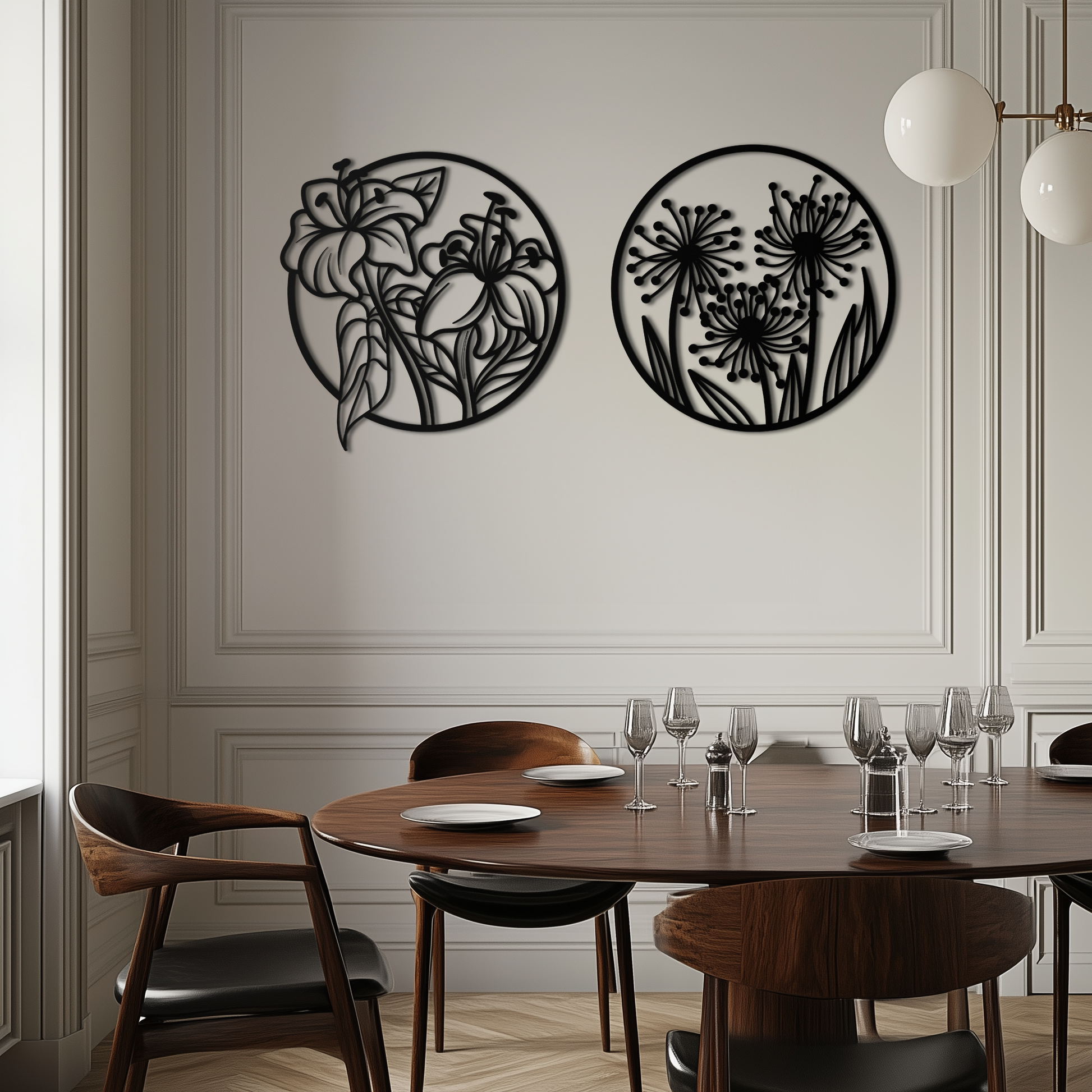 Floral Harmony Metal Wall Art – Elegant Botanical Steel Decor - KAF152 - Tampa Home & Garden Store