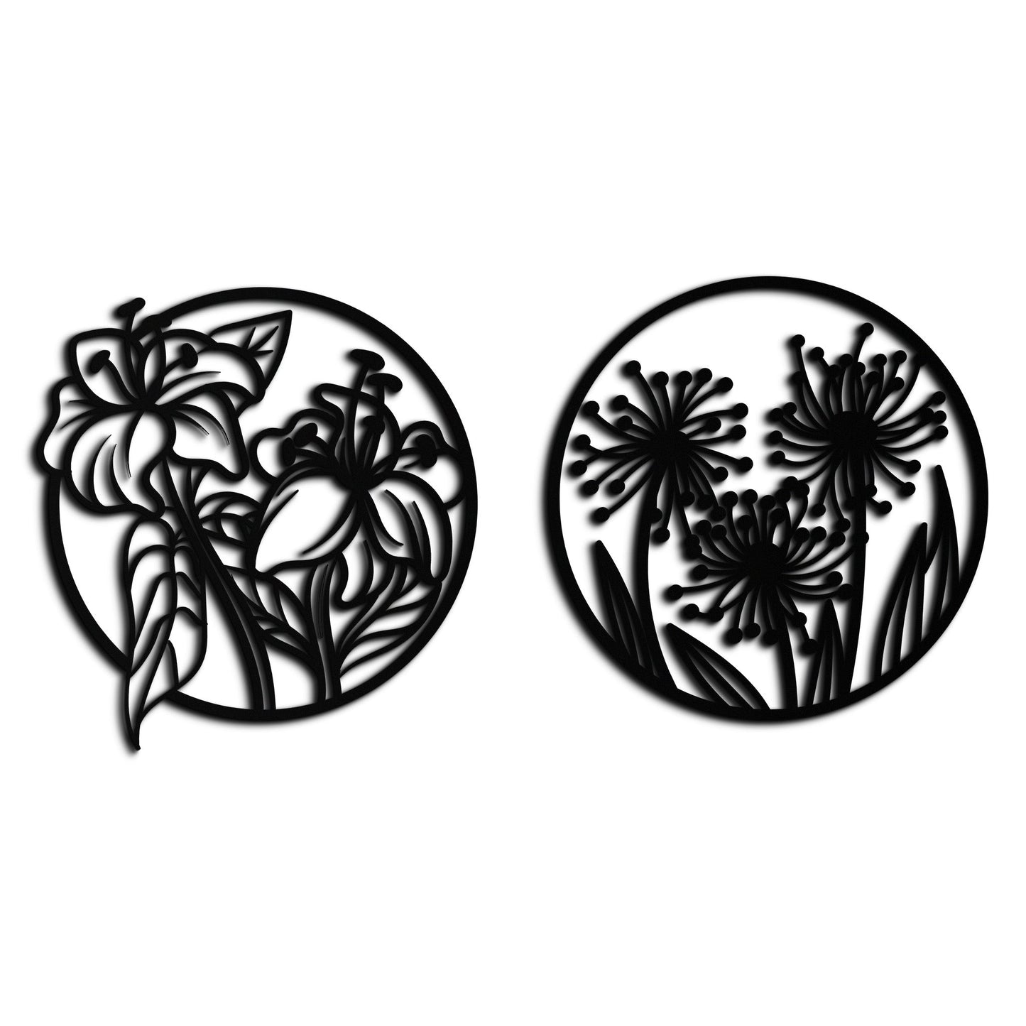 Floral Harmony Metal Wall Art – Elegant Botanical Steel Decor - KAF152 - Tampa Home & Garden Store