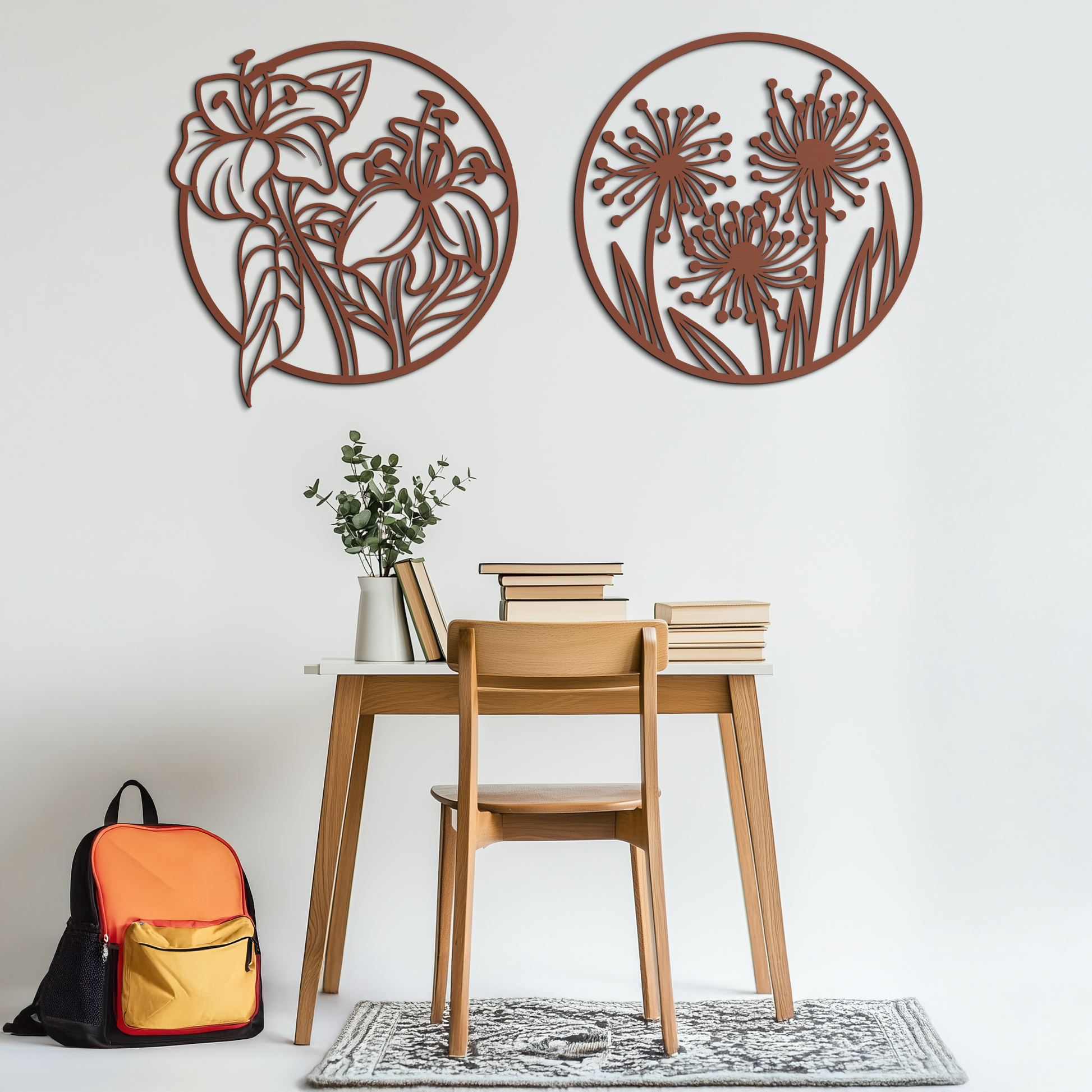 Floral Harmony Metal Wall Art – Elegant Botanical Steel Decor - KAF152 - Tampa Home & Garden Store