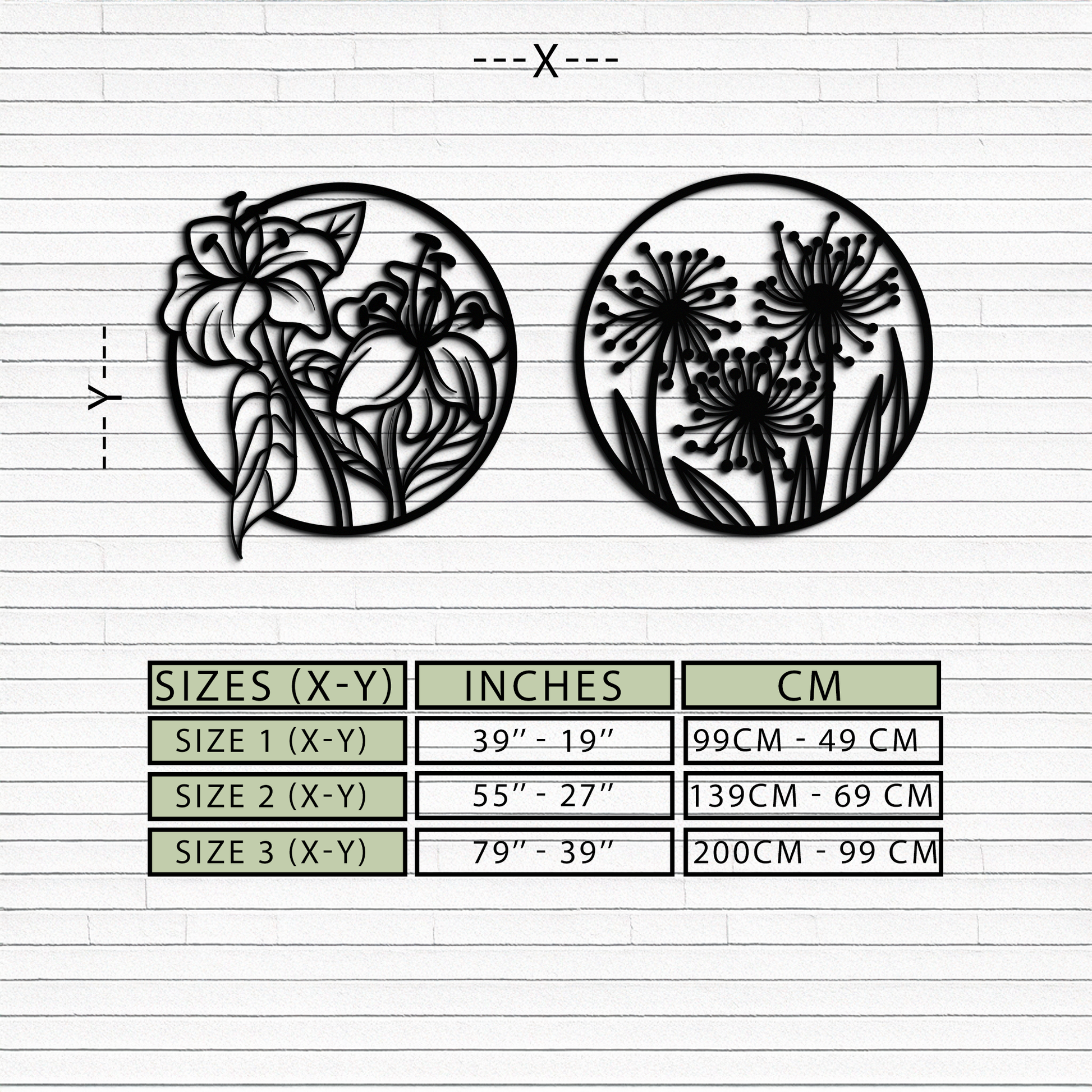 Floral Harmony Metal Wall Art – Elegant Botanical Steel Decor - KAF152 - Tampa Home & Garden Store