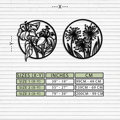 Floral Harmony Metal Wall Art – Elegant Botanical Steel Decor - KAF152 - Tampa Home & Garden Store