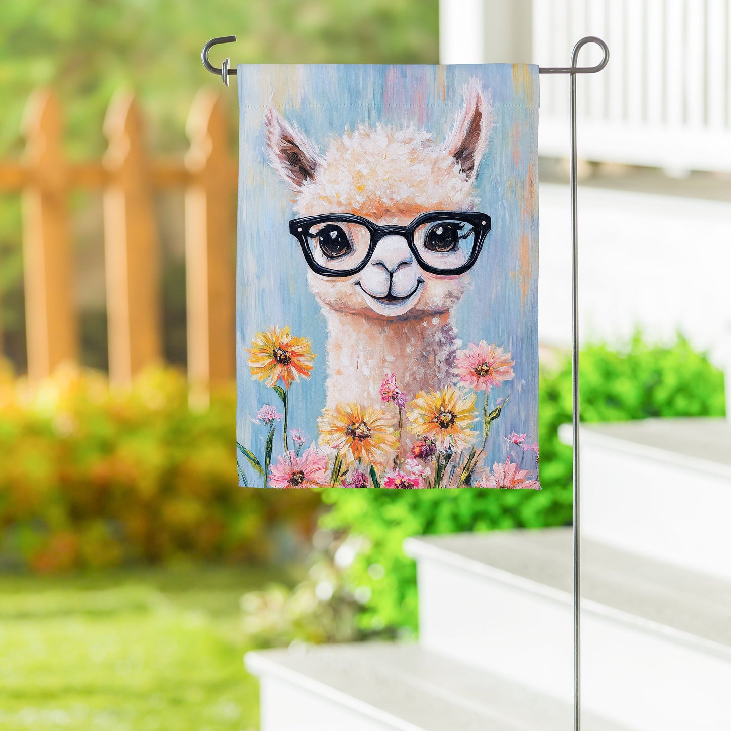 Floral Llama Suede Garden Flag - Tampa Home & Garden Store
