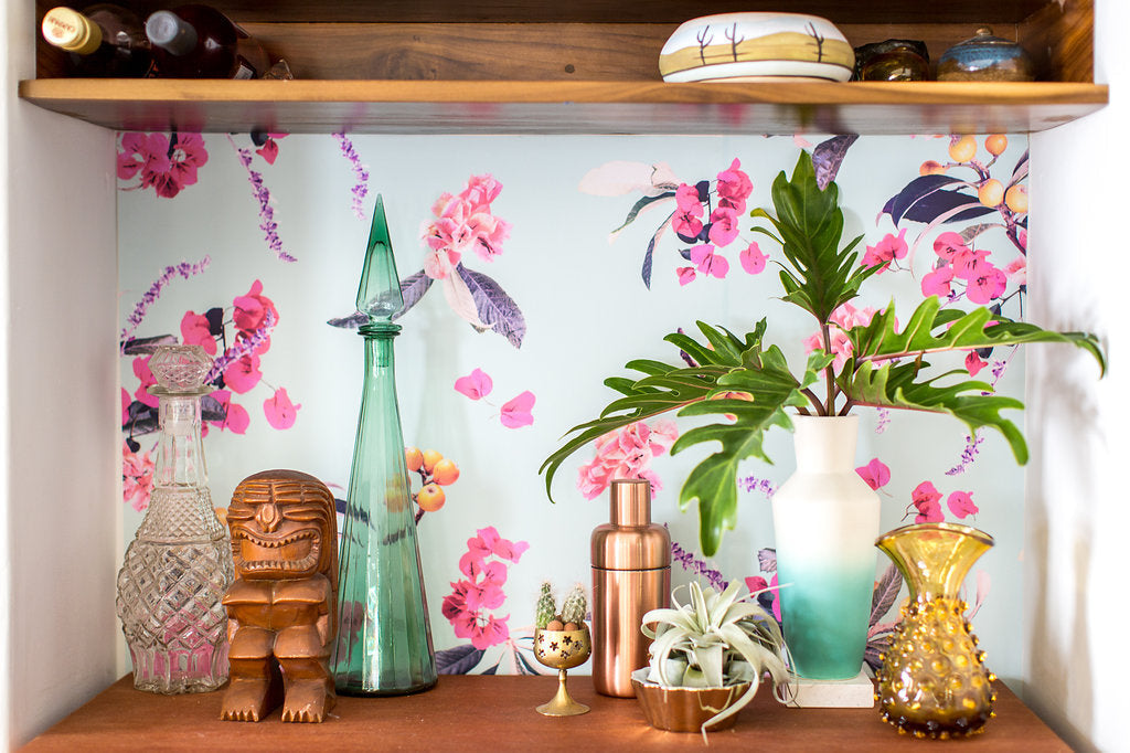 Floral Loquat Wallpaper, blue - Tampa Home & Garden Store