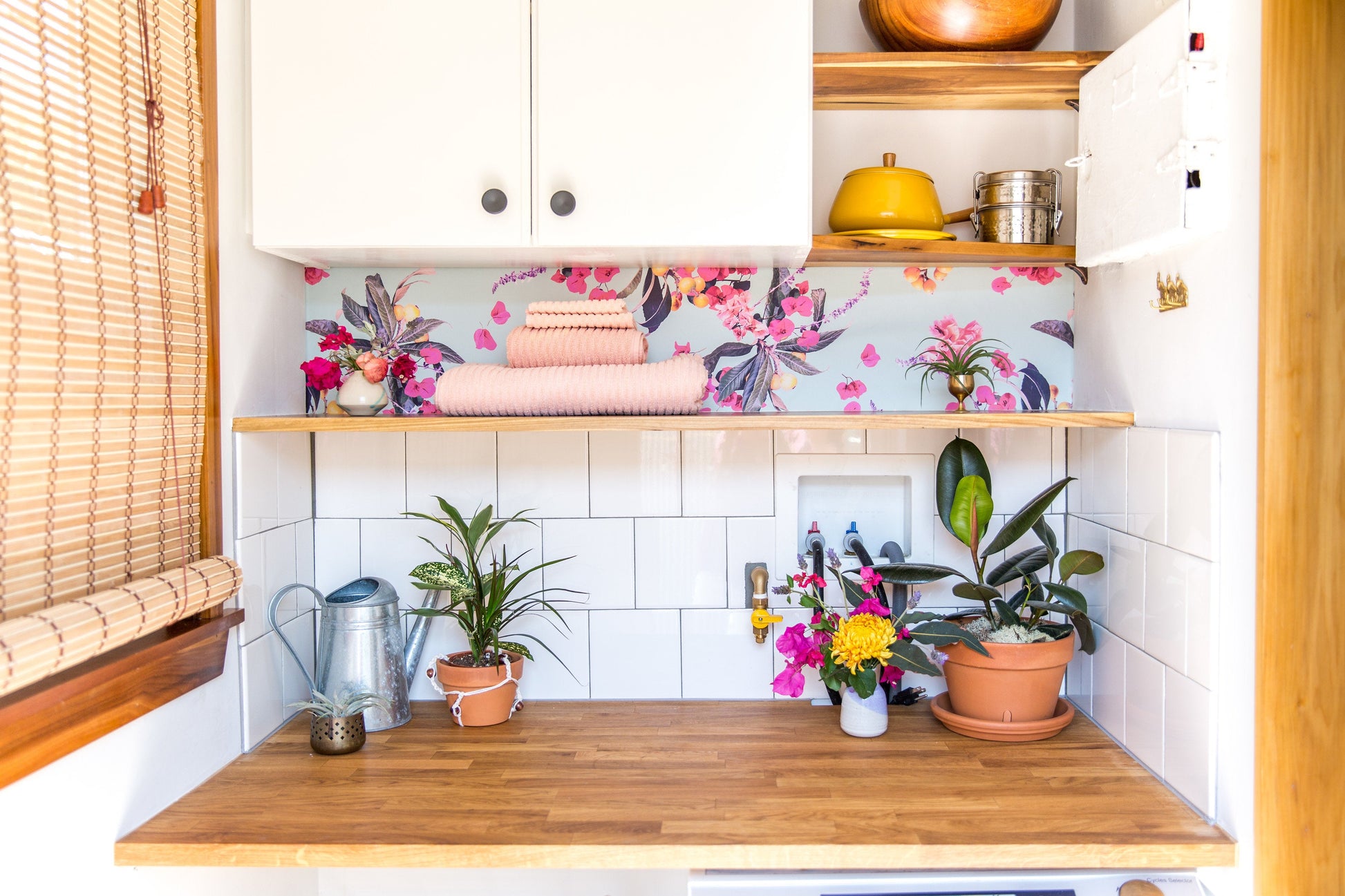 Floral Loquat Wallpaper, blue - Tampa Home & Garden Store