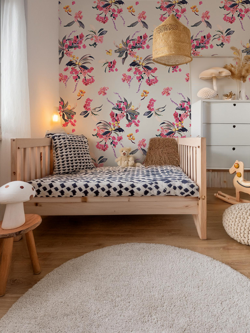 Floral Loquat Wallpaper, off-white - Tampa Home & Garden Store