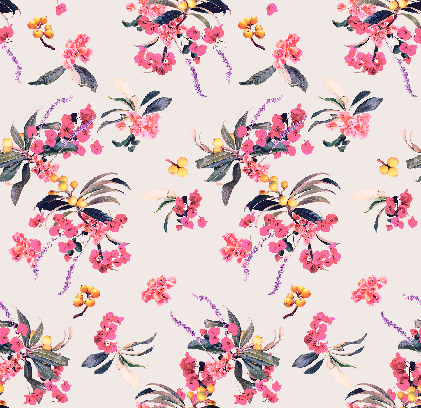Floral Loquat Wallpaper, off-white - Tampa Home & Garden Store