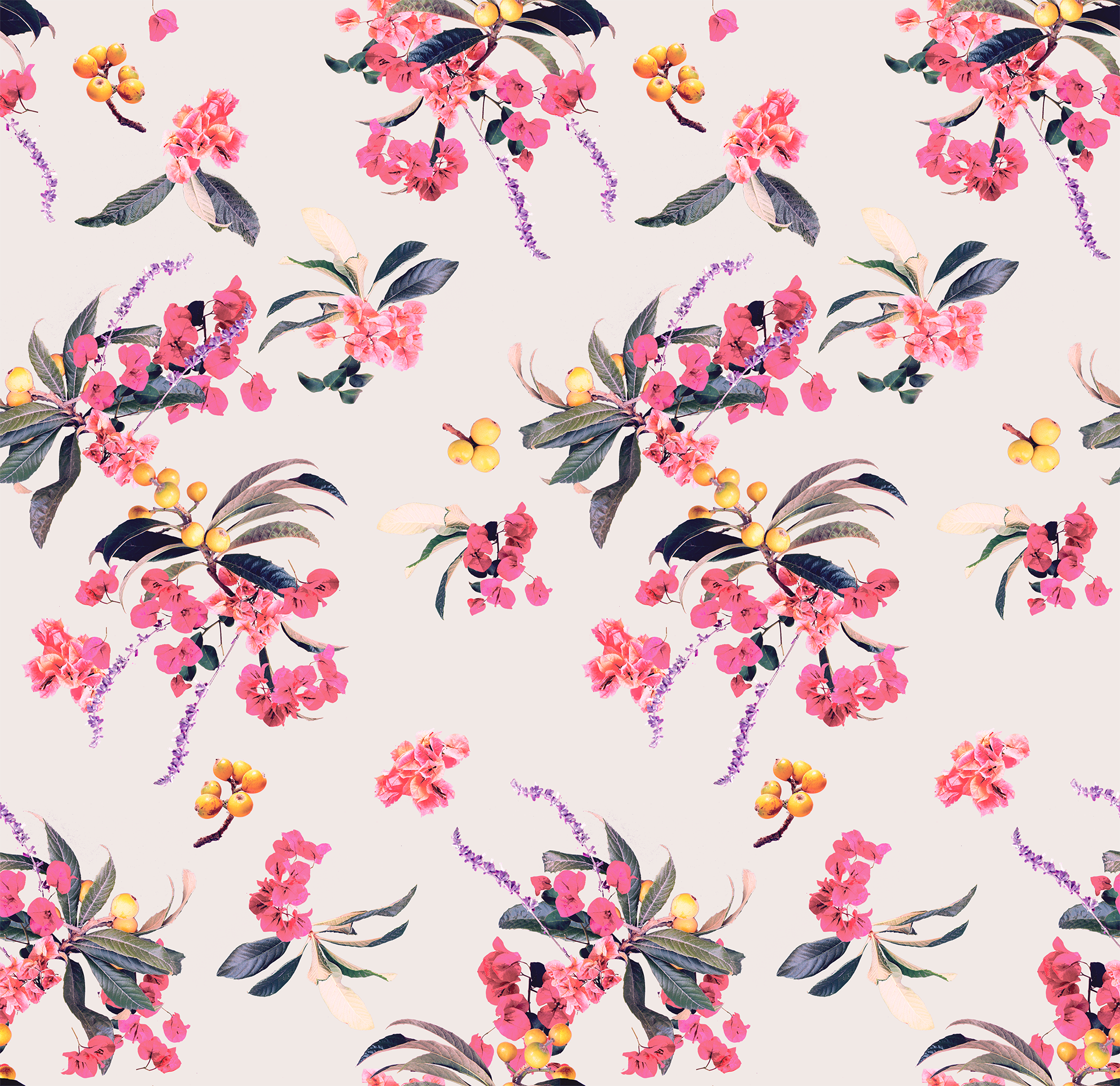 Floral Loquat Wallpaper, off-white - Tampa Home & Garden Store