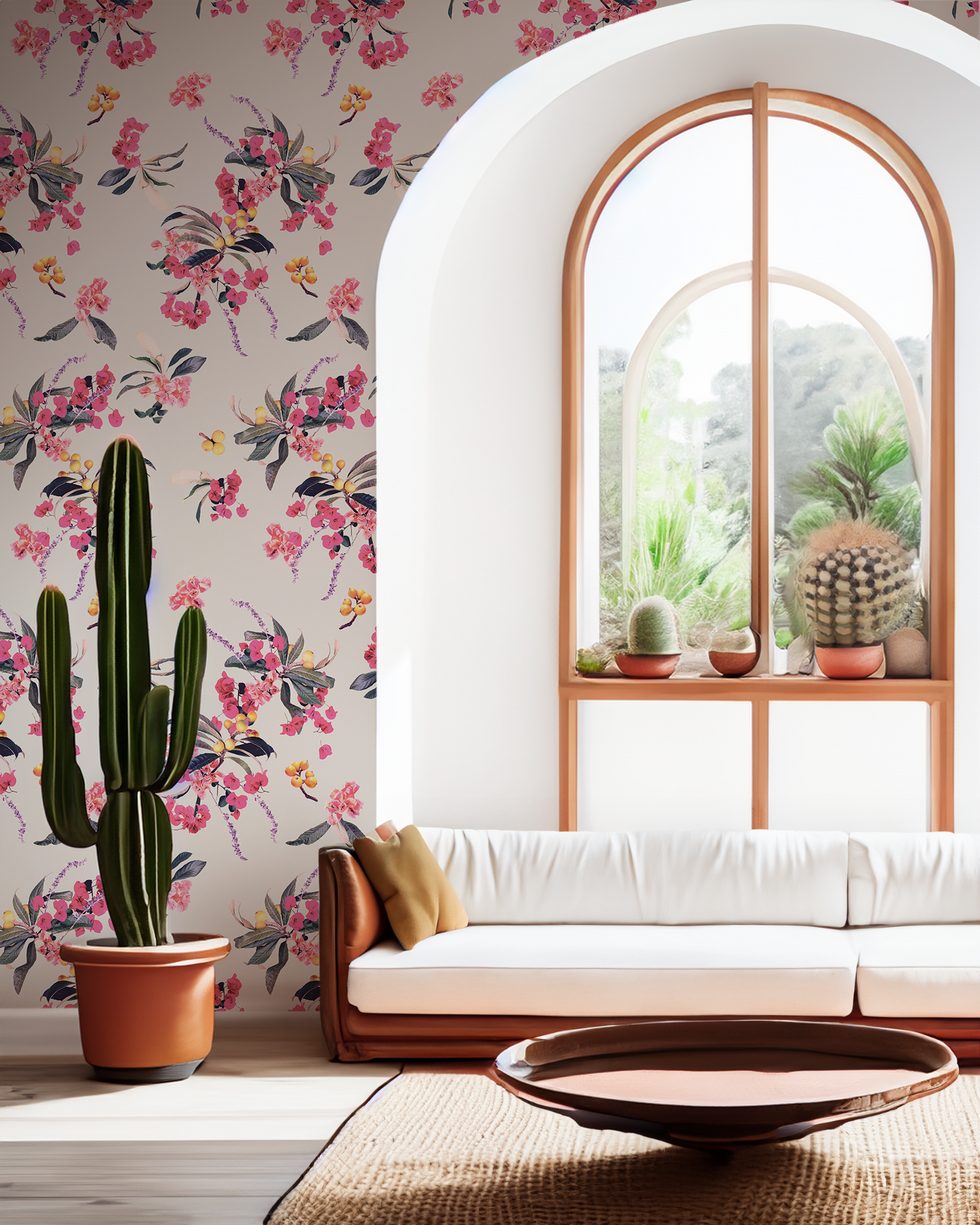 Floral Loquat Wallpaper, off-white - Tampa Home & Garden Store