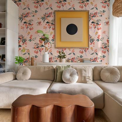 Floral Loquat Wallpaper, peach - Tampa Home & Garden Store