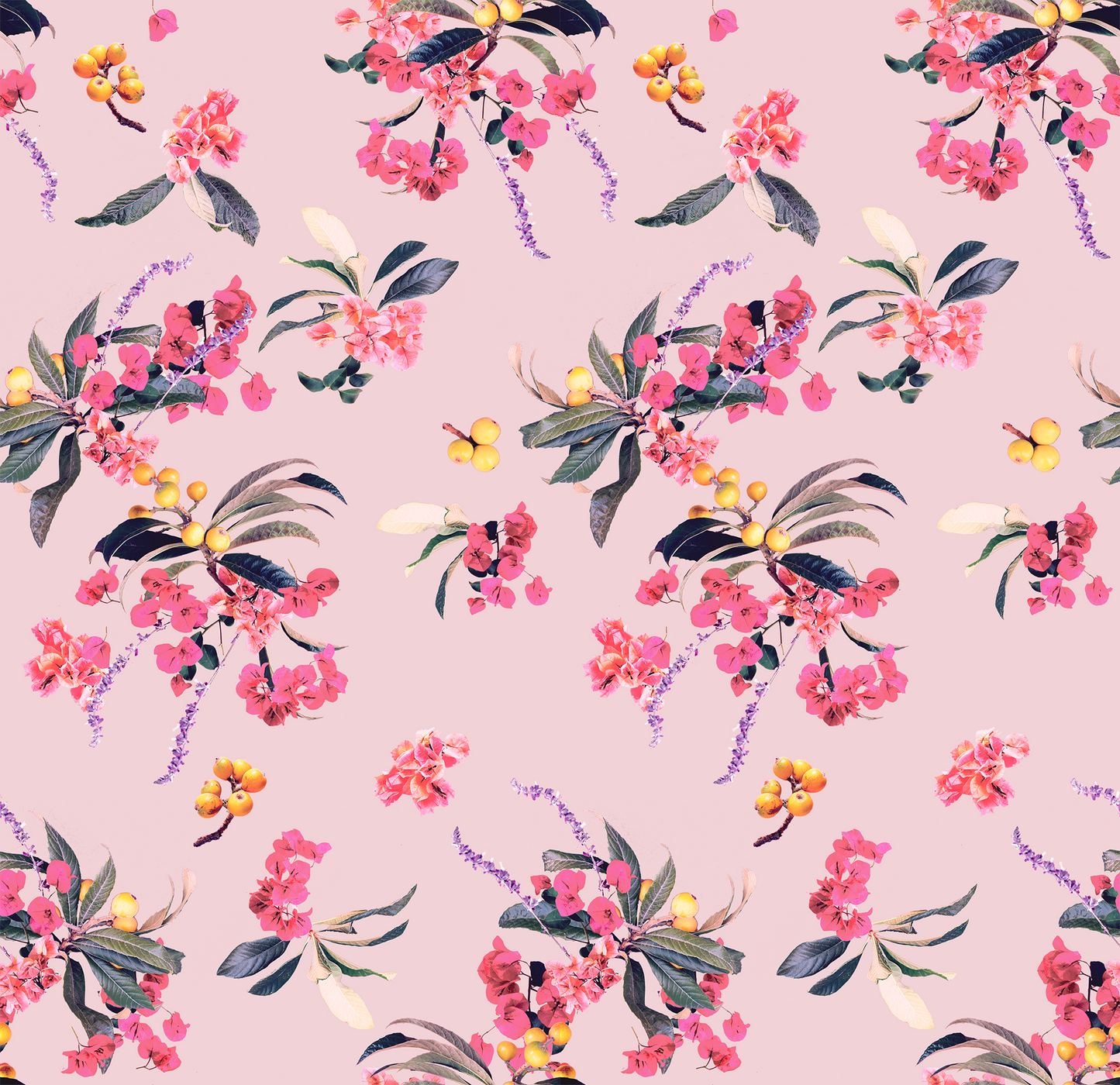 Floral Loquat Wallpaper, pink - Tampa Home & Garden Store