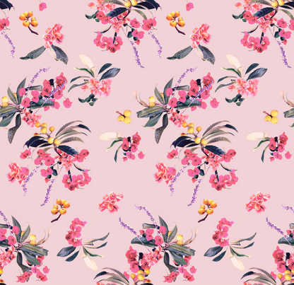 Floral Loquat Wallpaper, pink - Tampa Home & Garden Store