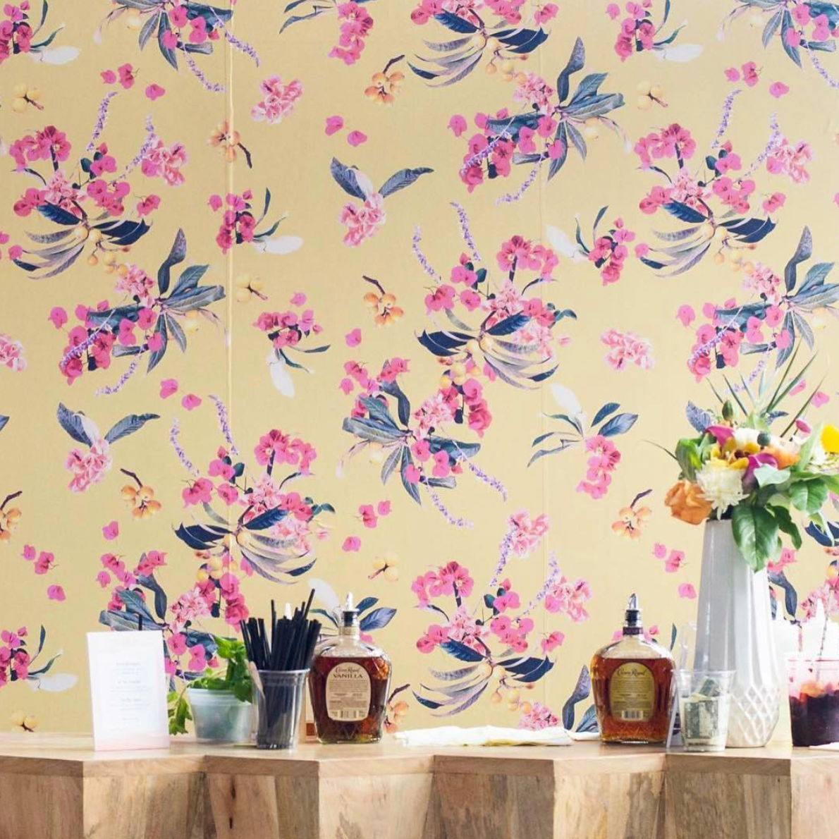 Floral Loquat Wallpaper, yellow - Tampa Home & Garden Store
