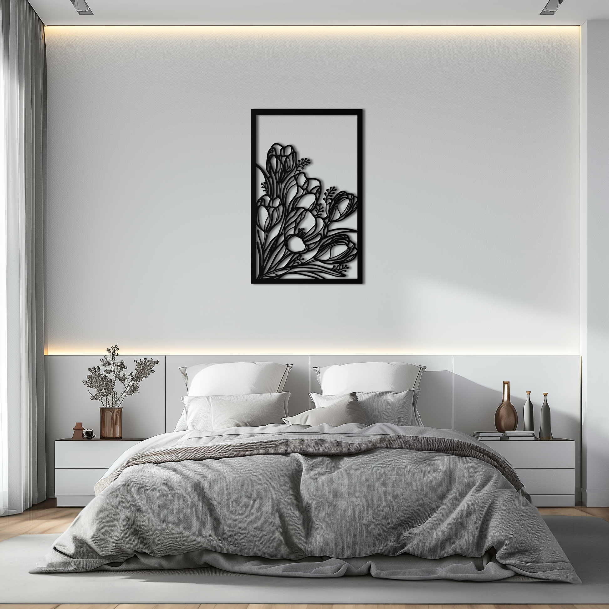 Floral Metal Wall Art – Elegant Botanical Home Decor - KAF219 - Tampa Home & Garden Store