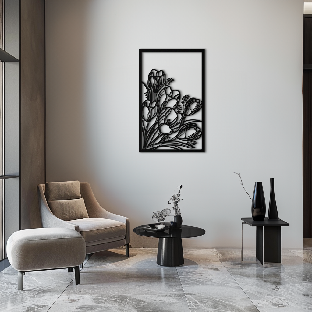 Floral Metal Wall Art – Elegant Botanical Home Decor - KAF219 - Tampa Home & Garden Store