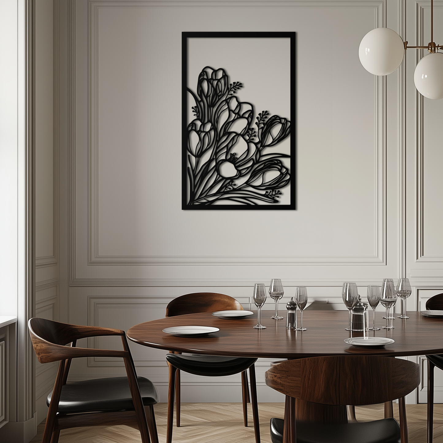 Floral Metal Wall Art – Elegant Botanical Home Decor - KAF219 - Tampa Home & Garden Store