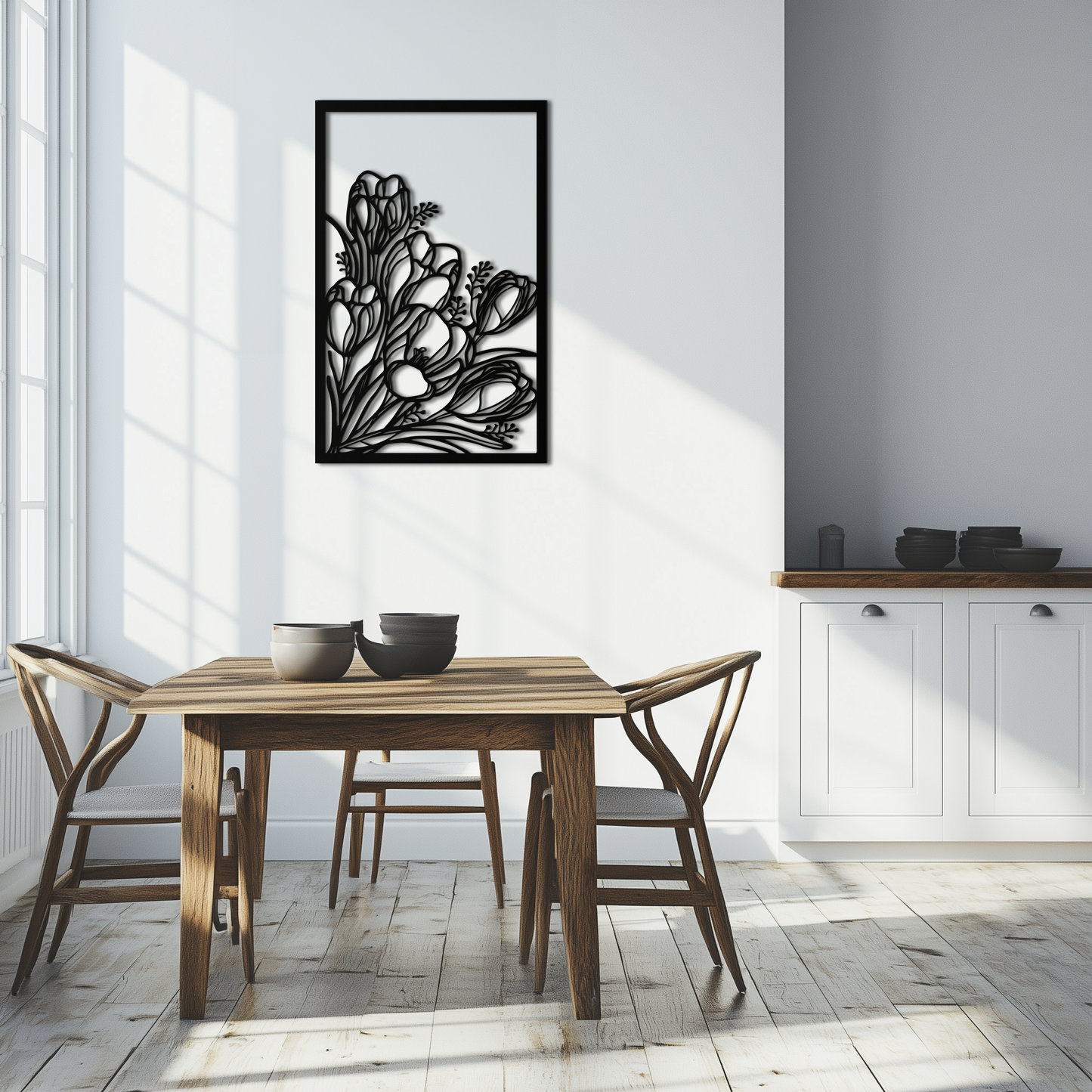 Floral Metal Wall Art – Elegant Botanical Home Decor - KAF219 - Tampa Home & Garden Store
