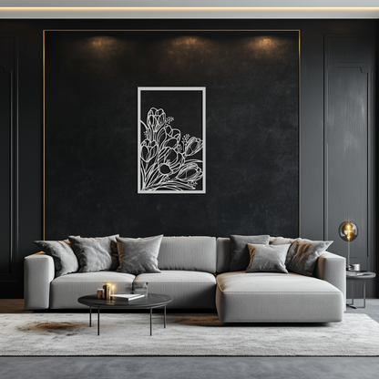 Floral Metal Wall Art – Elegant Botanical Home Decor - KAF219 - Tampa Home & Garden Store
