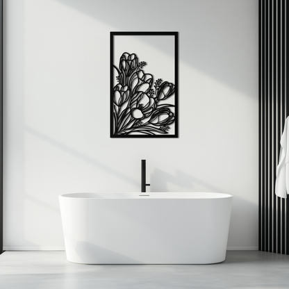 Floral Metal Wall Art – Elegant Botanical Home Decor - KAF219 - Tampa Home & Garden Store