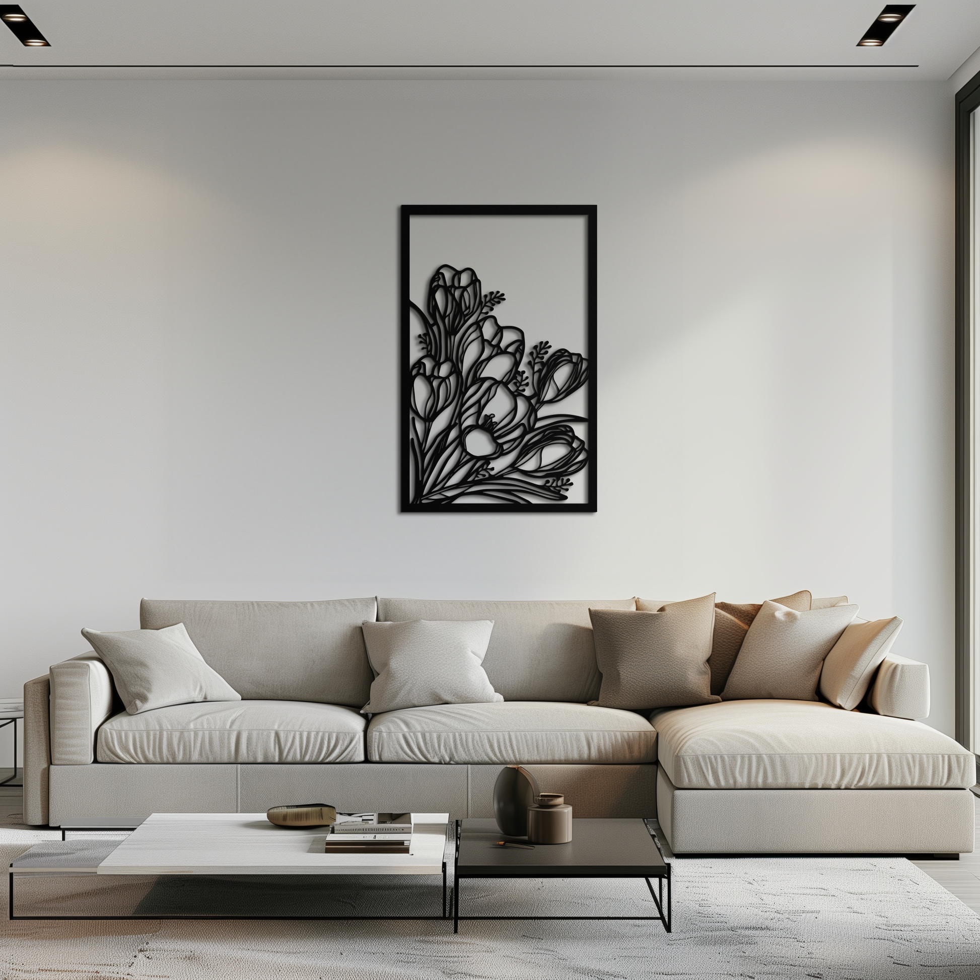 Floral Metal Wall Art – Elegant Botanical Home Decor - KAF219 - Tampa Home & Garden Store