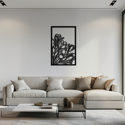 Floral Metal Wall Art – Elegant Botanical Home Decor - KAF219 - Tampa Home & Garden Store