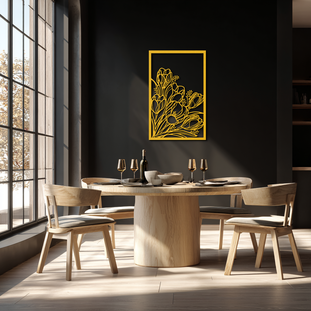 Floral Metal Wall Art – Elegant Botanical Home Decor - KAF219 - Tampa Home & Garden Store