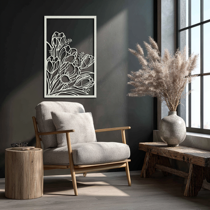Floral Metal Wall Art – Elegant Botanical Home Decor - KAF219 - Tampa Home & Garden Store