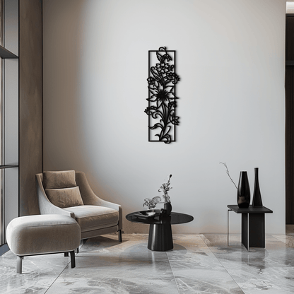 Floral Panel Metal Wall Art - Steel Wall Decor for Home and Office - KAF015 - Tampa Home & Garden Store