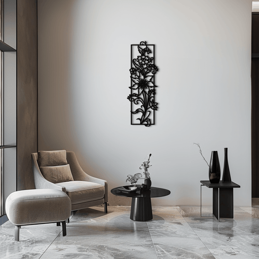 Floral Panel Metal Wall Art - Steel Wall Decor for Home and Office - KAF015 - Tampa Home & Garden Store