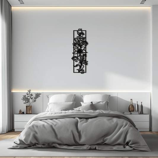Floral Panel Metal Wall Art - Steel Wall Decor for Home and Office - KAF015 - Tampa Home & Garden Store