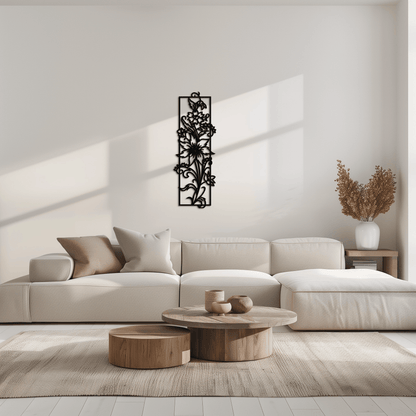 Floral Panel Metal Wall Art - Steel Wall Decor for Home and Office - KAF015 - Tampa Home & Garden Store