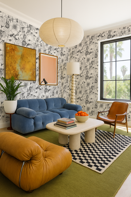 Floral Reverie Wallpaper, black and white - Tampa Home & Garden Store