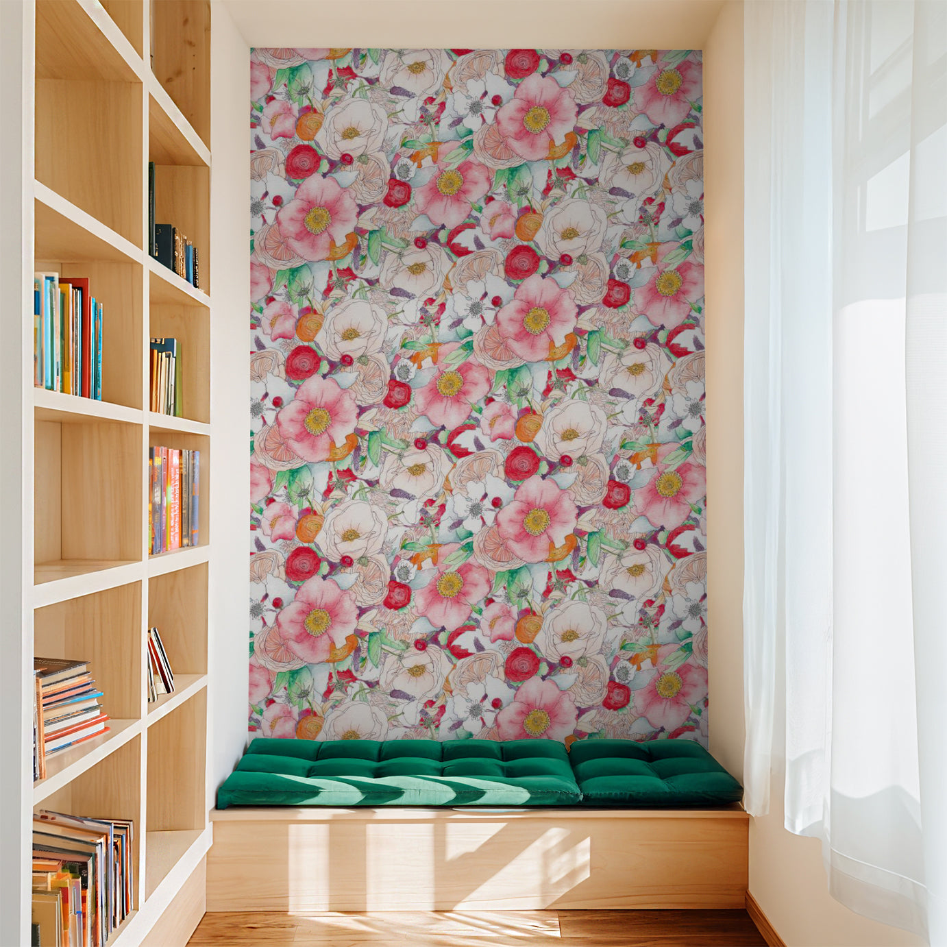 Floral Reverie Wallpaper, red - Tampa Home & Garden Store