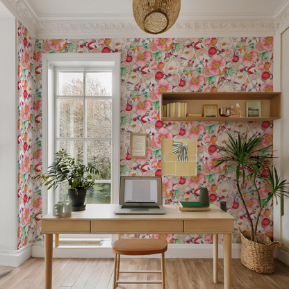 Floral Reverie Wallpaper, red - Tampa Home & Garden Store