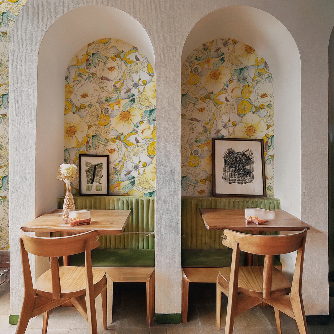 Floral Reverie Wallpaper, yellow - Tampa Home & Garden Store