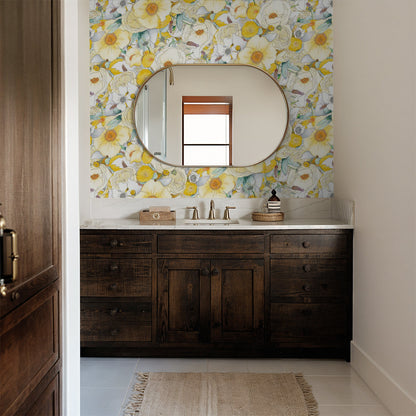 Floral Reverie Wallpaper, yellow - Tampa Home & Garden Store
