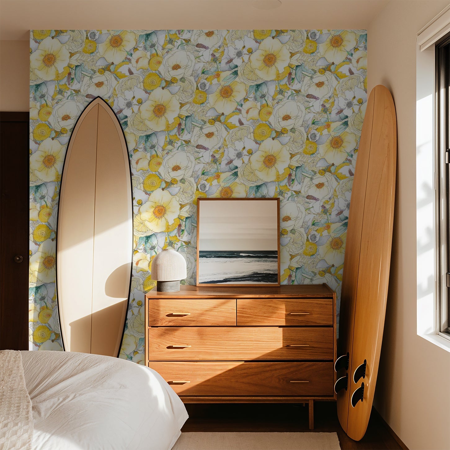 Floral Reverie Wallpaper, yellow - Tampa Home & Garden Store