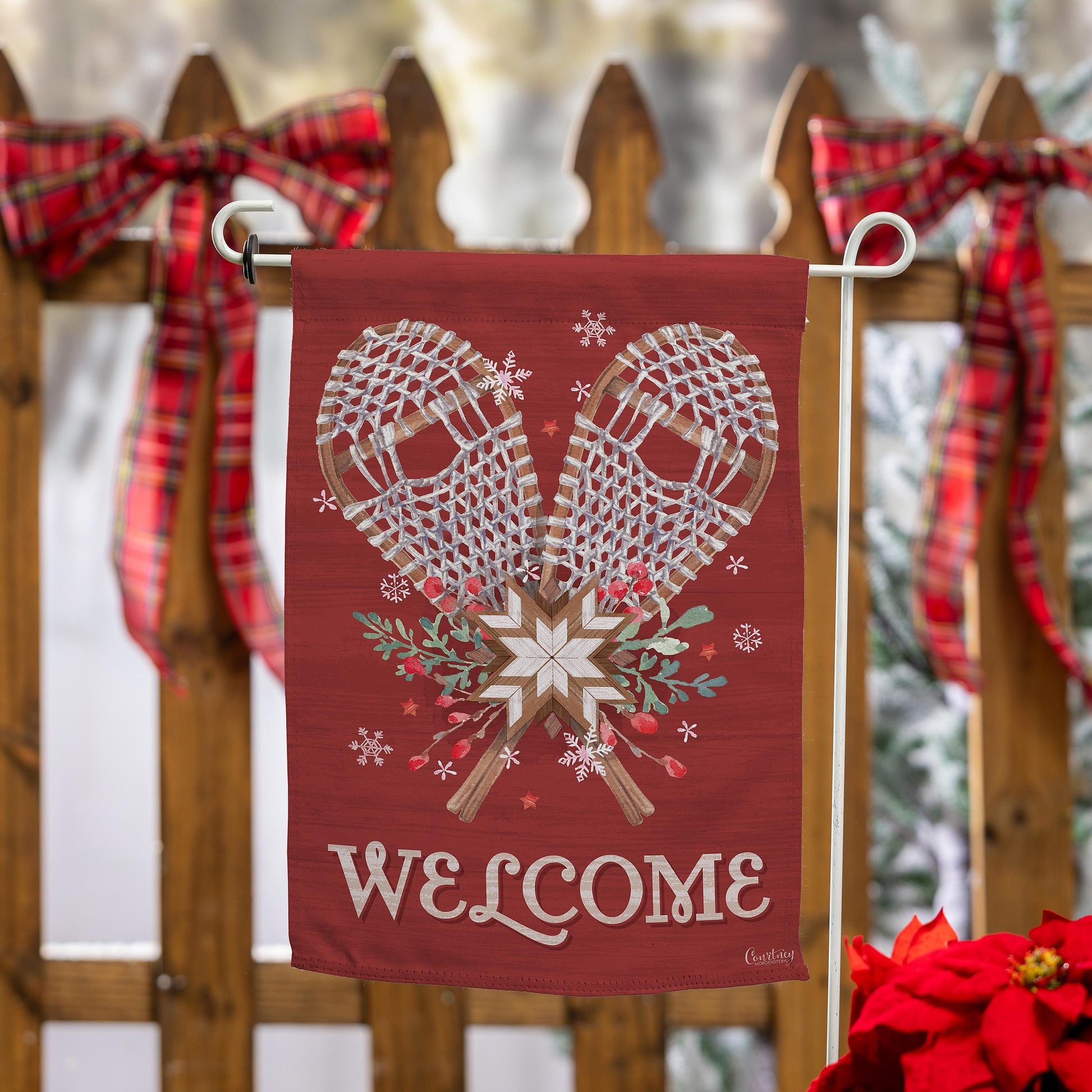 Floral Snowshoe Suede Garden Flag - Tampa Home & Garden Store