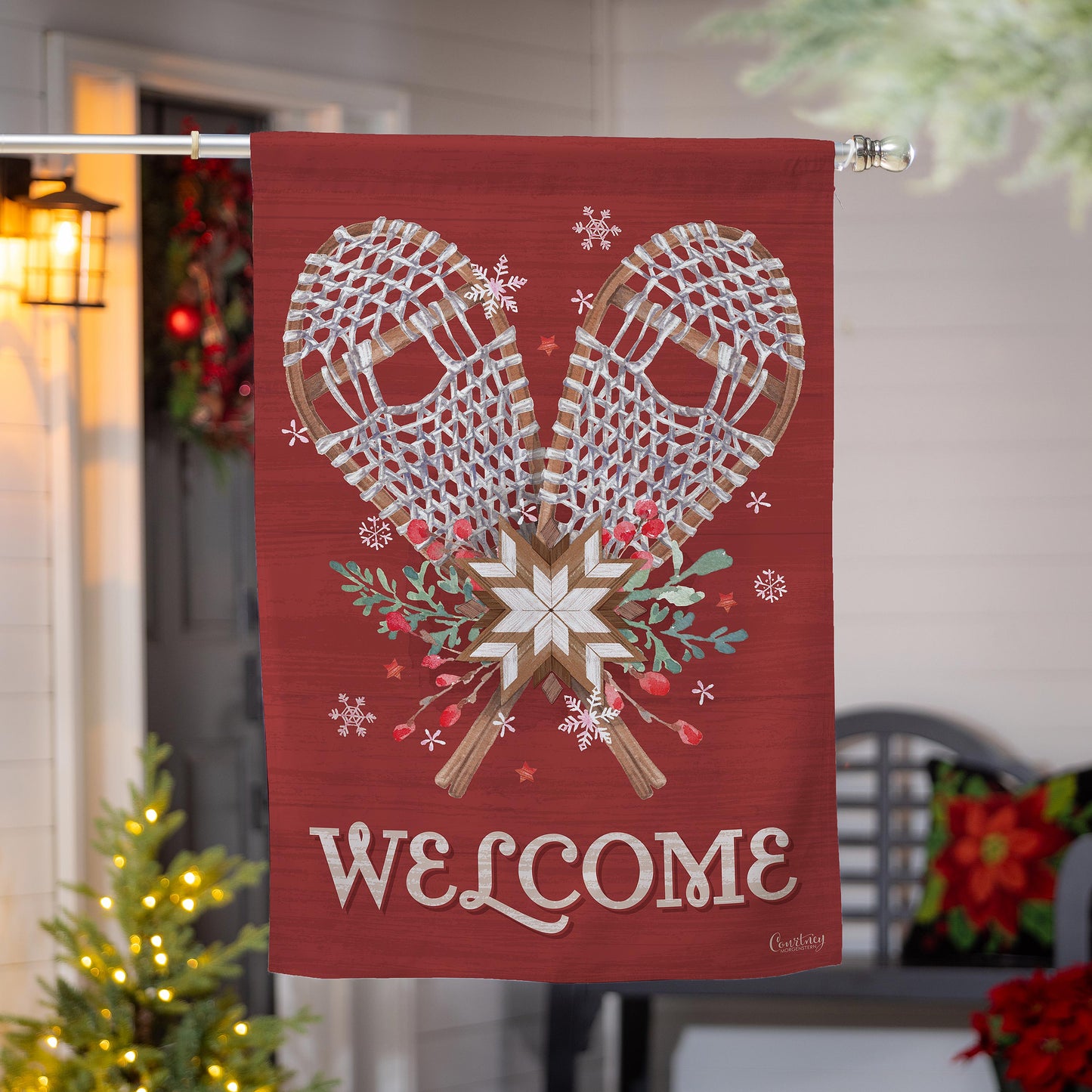 Floral Snowshoe Suede House Flag - Tampa Home & Garden Store