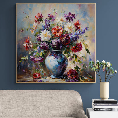 Canvas Print Flore Symphony by Tailored Canvases vibrant floral bouquet in a glass vase on Tampa Home & Garden Store