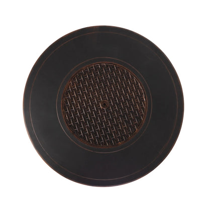 Florence 44in Round Woven Aluminum Gas Fire Pit Table black finish with woven center Fire Sense on Tampa Home & Garden Store