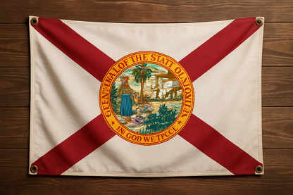 Florida Flag with Grommets Along the Edges for Wall Hanging - Tampa Home & Garden Store