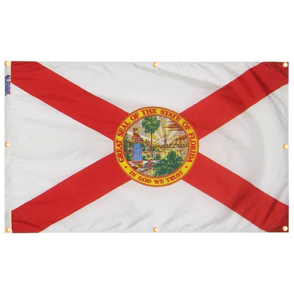 Florida Flag with Grommets Along the Edges for Wall Hanging - Tampa Home & Garden Store