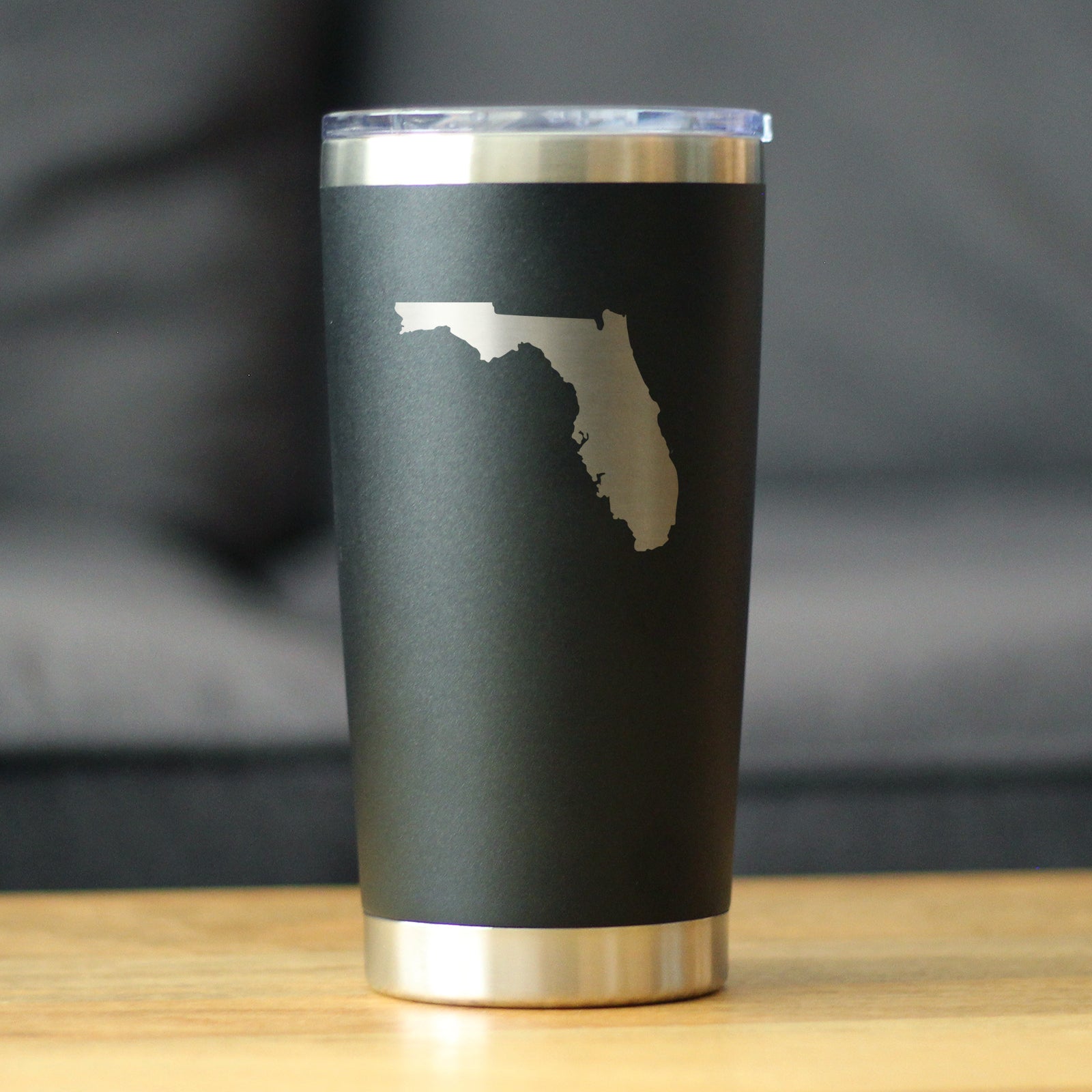 Florida State Outline - Insulated Coffee Tumbler Cup with Sliding Lid - Stainless Steel Coffee Mug - State Themed Outdoor Camping Gifts For Floridians - Tampa soil911.com