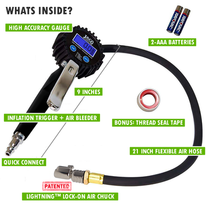 FlowPro® 2.0 Digital Tire Inflator with Pressure Gauge - 200 PSI - Tampa Home & Garden Store