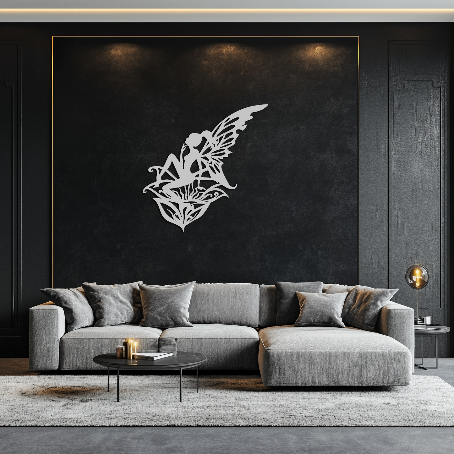 Flower Fairy Silhouette Metal Wall Art – Whimsical Fantasy Decor for Girls' Rooms- KAF590 - Tampa Home & Garden Store